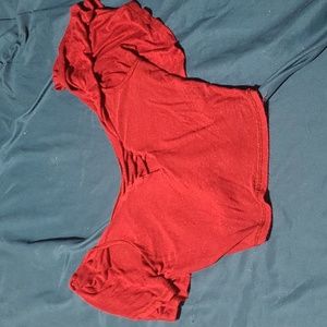 Rue21 burgundy ruffle crop top 💋